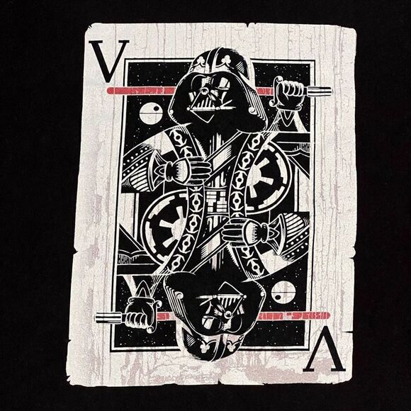 Star Wars Darth Vader Playing Card Black Graphic Tee Shirt / Size M - Picture 3 of 4
